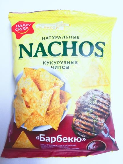 Кукурузные чипсы ХЕППИ НАЧОС со вкус Барбекю 75гр/15шт