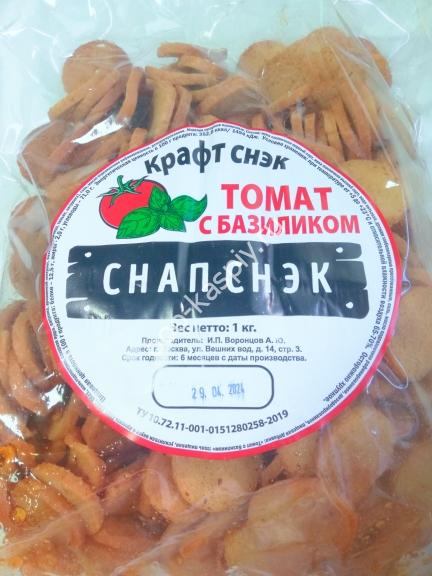 "Снапсы" гренки пшеничные ТОМАТ с Базиликом