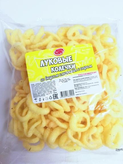 Чипсы пеллетные "Луковые Кольца" вкус Сыра 80гр/20шт