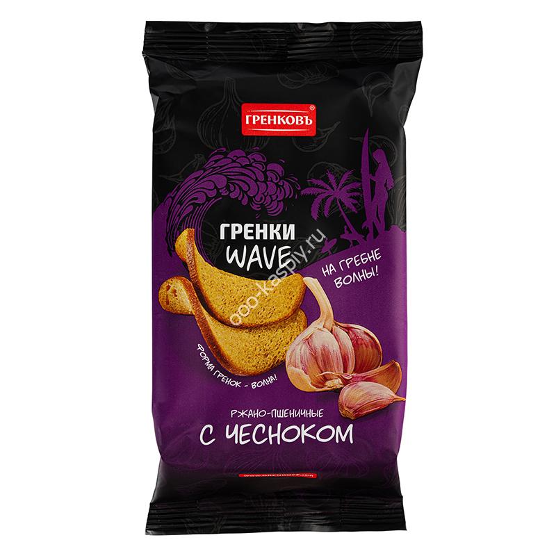 Гренки "WAVE" ржано-пшеничные чеснок 75гр (ГРЕНКОВЪ)