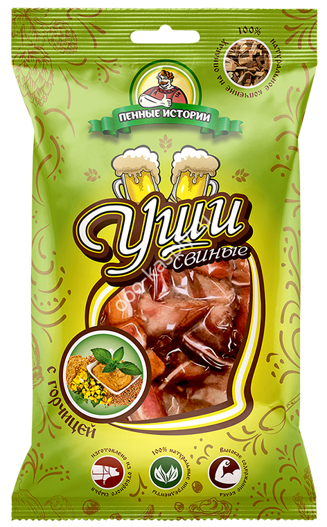 Уши свиные "ПЕННЫЕ Истории" 90гр. Горчица
