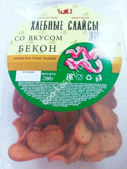 Чудской Хлеб - Хлебные Слайсы со вкусом БЕКОН 200гр