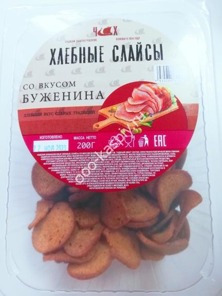 Чудской Хлеб - Хлебные Слайсы со вкусом БУЖЕНИНА 200гр