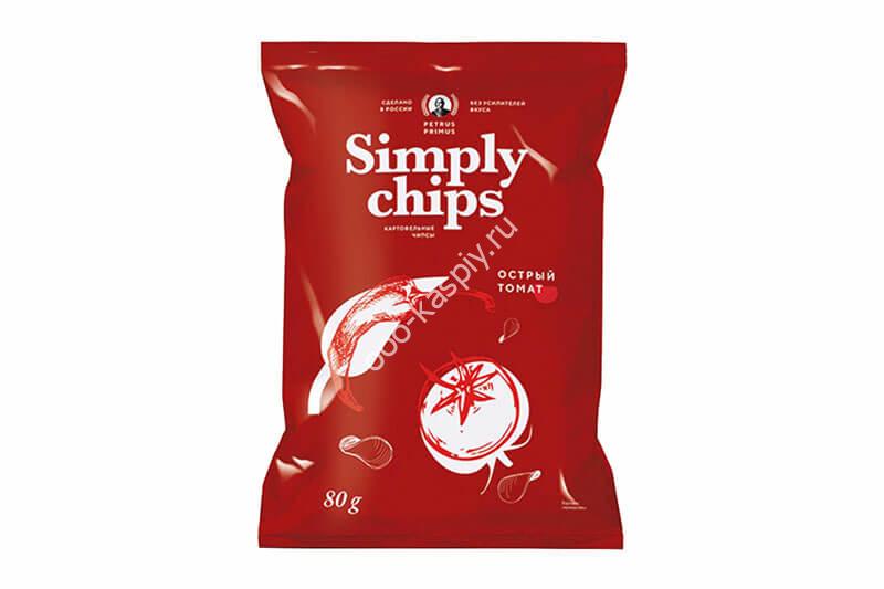 Картоф. Чипсы Simply chips Острый томат 80гр/21шт (Симпли)