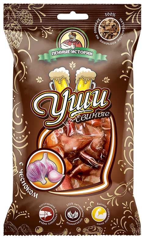 Уши свиные "ПЕННЫЕ Истории" 90гр. Чеснок