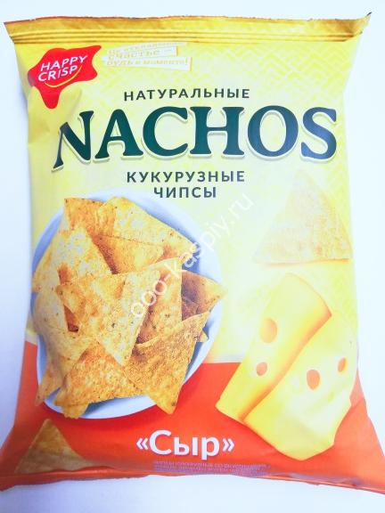 Кукурузные чипсы ХЕППИ НАЧОС со вкус Сыра 75гр/15шт