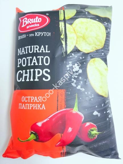 БРУТТО чипсы Натур картошка "Острая ПАПРИКА" 120гр/18шт